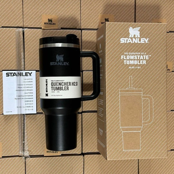 Stanley 40 Oz (1200ML) Stainless Steel Vacuum Insulated Tumbler with Straw – Leak-Proof Quencher Cup for Hot & Cold Beverages, Travel Mug, Gym Water Bottle, Coffee Thermos -Random Colors | Stanley | (With Box)