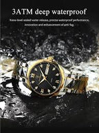 Premium Two-Tone Quartz Watch - Silver & Golden Chain